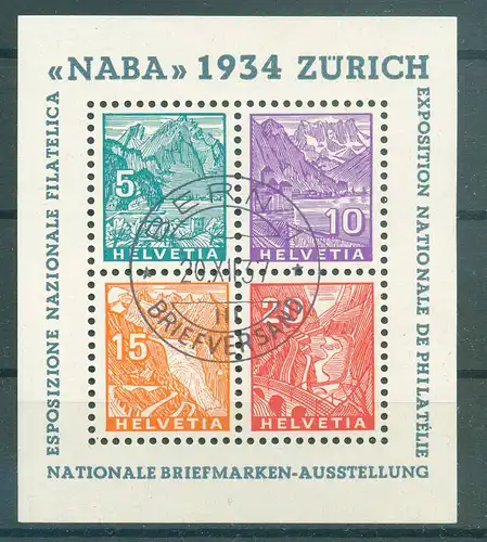 SCHWEIZ 1936 Bl.1 gestempelt (225686)