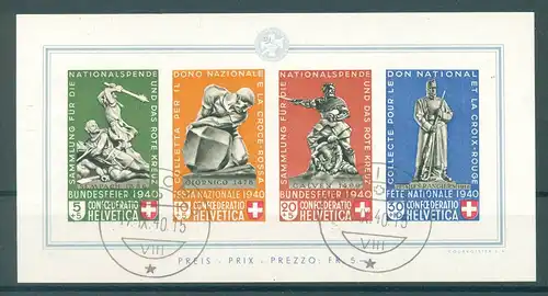 SCHWEIZ 1940 Bl.5 gestempelt (225687)