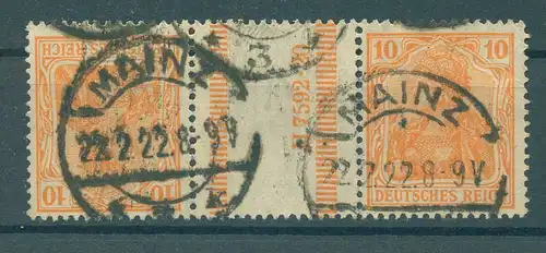 DEUTSCHES REICH 1921 ZD Nr KZ1 HAN gestempelt (225754)