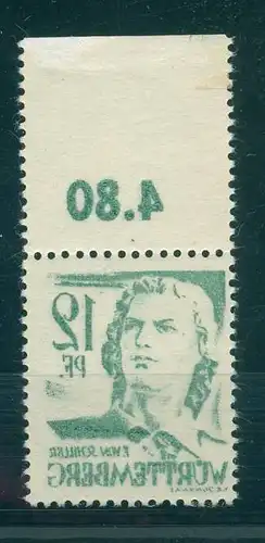 FRZ.ZONE WUERTTEMBERG 1947 Nr 4 postfrisch (225912)