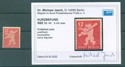 SBZ 1945 Nr 5AA wax postfrisch (226368)