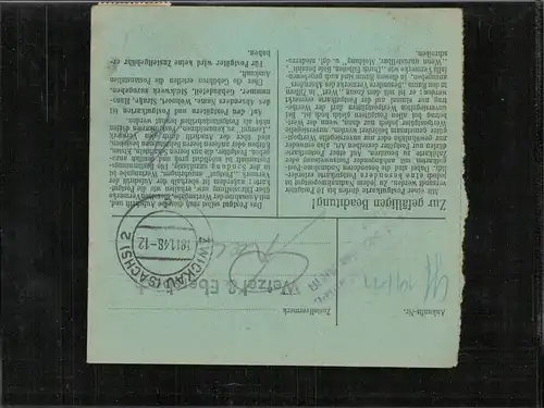 SBZ 1948 Interessante Paketkarte mit Nr 203 gestempelt (226528)