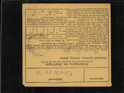 SBZ 1948 Interessante Paketkarte mit Nr 205 gestempelt (226532)