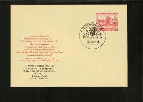 BERLIN 1954 Nr 116 Ersttagsbrief (226544)