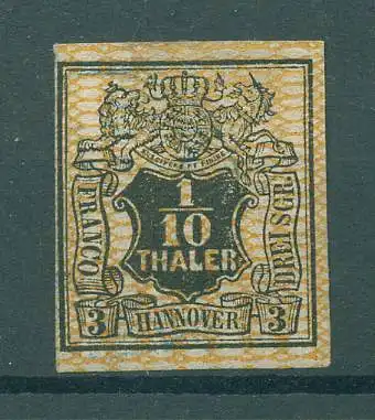 HANNOVER 1856 Nr 12 ohne Gummi (227210)
