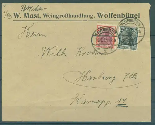 DEUTSCHES REICH 1918 Nr 104u.a. Brief (227400)