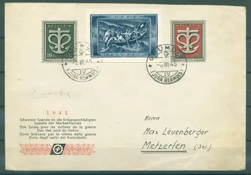 SCHWEIZ 1950 Nr 445u.a. Brief (227664)