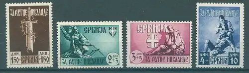 BES. II. WK. SERBIEN 1943 Nr 86-89 postfrisch (227943)