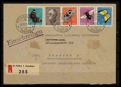 SCHWEIZ 1950 Nr 550-554 gestempelt (228345)