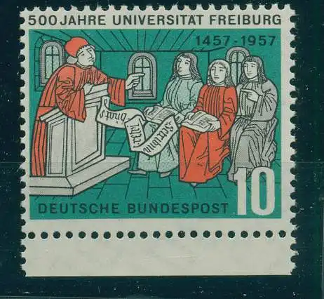 BUND 1957 PLATTENFEHLER Nr 256 f50 postfrisch (228399)