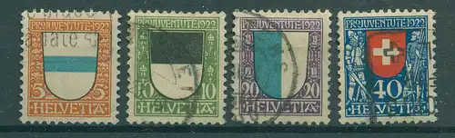 SCHWEIZ 1922 Nr 175-178 gestempelt (228572)