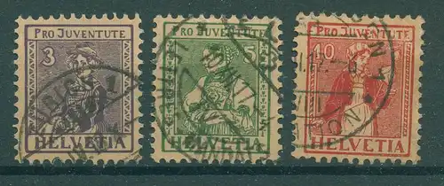 SCHWEIZ 1917 Nr 133-135 gestempelt (228576)