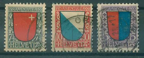 SCHWEIZ 1920 Nr 153-155 gestempelt (228580)