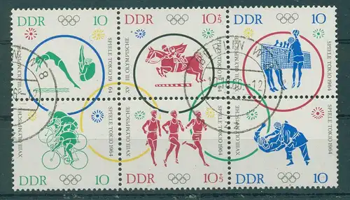 DDR 1964 Zusammendruck Nr 1039-1044 gestempelt (228967)
