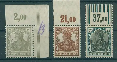 DEUTSCHES REICH 1918 Nr 102-104 postfrisch (228990)