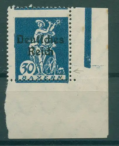 DEUTSCHES REICH 1920 PLATTENFEHLER Nr 123 XIII postfrisch (229350)