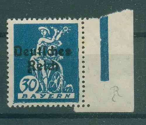 DEUTSCHES REICH 1920 PLATTENFEHLER Nr 123 XIII postfrisch (229351)