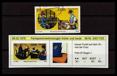 DDR 1979 PLATTENFEHLER Nr 2401 F25 gestempelt (229502)