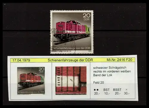 DDR 1979 PLATTENFEHLER Nr 2416 F20 gestempelt (229523)
