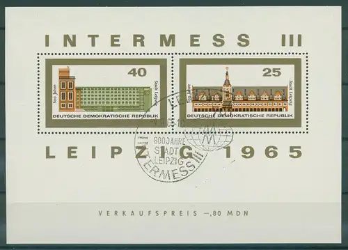 DDR 1965 PLATTENFEHLER Block 24 f2 gestempelt (229802)