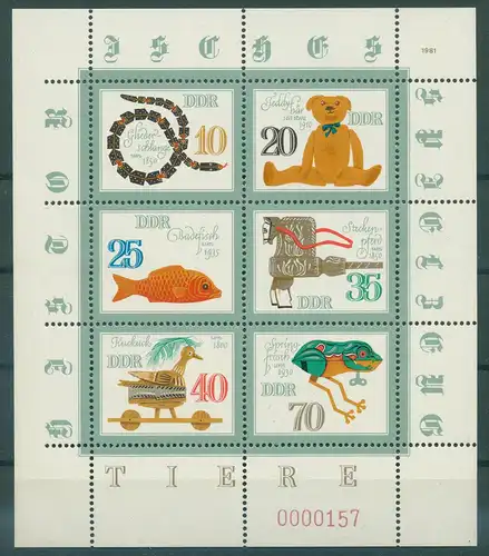 DDR 1981 Nr 2661-2666 KB postfrisch (229818)