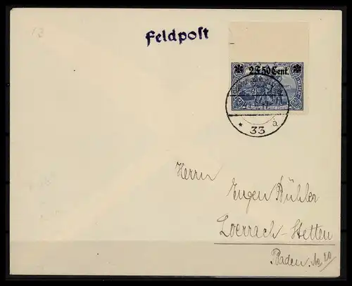ETAPPE WEST 1916 Nr 12 gestempelt (229867)