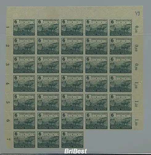 SBZ 1946 Nr 90Y 33er Bogenteil postfr ME 330.-++ (700023)