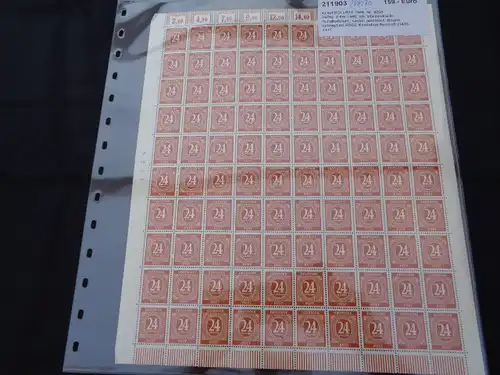 KONTROLLRAT 1946 BOGEN Nr 925d postfrisch (700554)