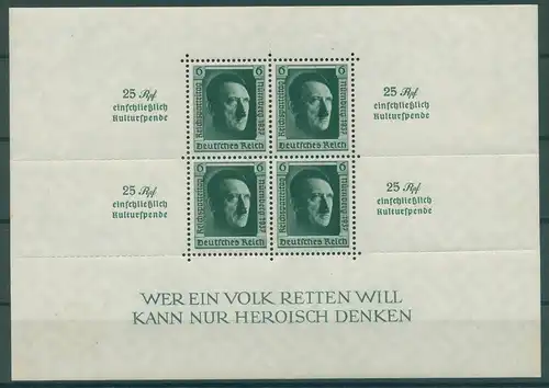 DEUTSCHES REICH 1937 Bl.11 postfrisch (230790)