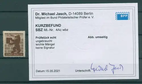 SBZ 1945 Nr 4Ac wbz ungebraucht (230778)