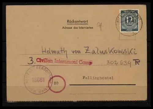 Krieggefangenenbrief 1947 gestempelt (620075)