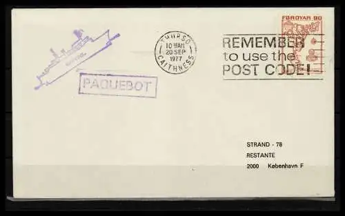 FÄRÖER 1977 echt gelaufener Brief gestempelt (620086)
