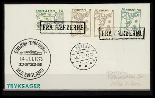 FÄRÖER 1976 echt gelaufener Brief gestempelt (620091)