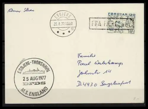 FÄRÖER 1977 echt gelaufener Brief gestempelt (620103)