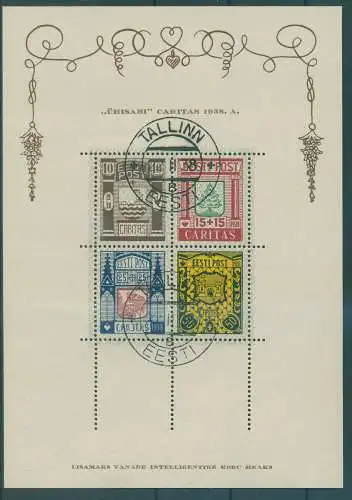 ESTLAND 1938 Bl.1 gestempelt (233359)