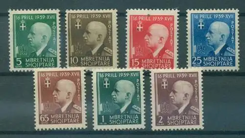 ALBANIEN 1940 Nr 322-328 ungebraucht (233712)