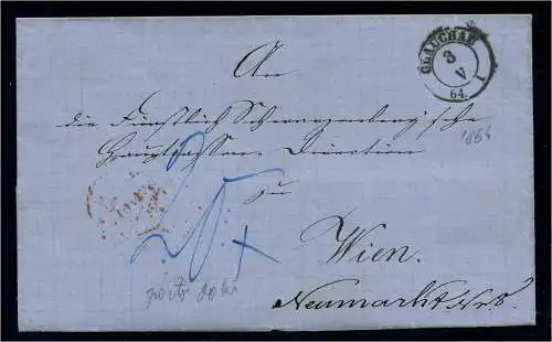 VORPHILA-Brief 1864 GLAUCHAU gestempelt (109190)