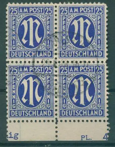 AM-POST 1945 PLATTENFEHLER Nr 9z III gestempelt (234846)