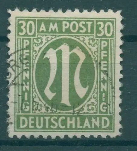 AM-POST 1945 PLATTENFEHLER Nr 29cA XVI gestempelt (234847)