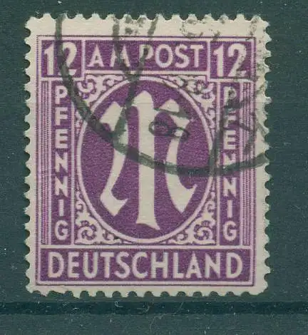 AM-POST 1945 PLATTENFEHLER Nr 15bB III gestempelt (234872)