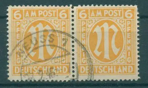 AM-POST 1945 PLATTENFEHLER Nr 13Ay gestempelt (234873)