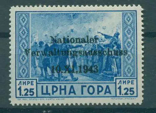 BES. II. WK. MONTENEGRO 1943 Nr 12 ungebraucht (234967)