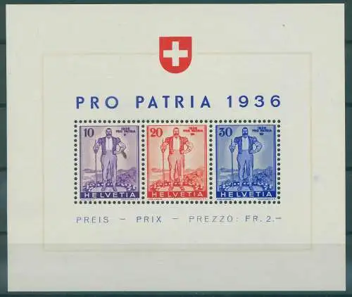 SCHWEIZ 1936 Bl.2 postfrisch (233946)