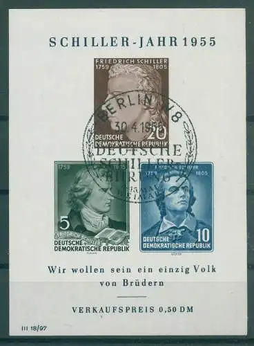 DDR 1955 Bl.12 IV gestempelt (234101)