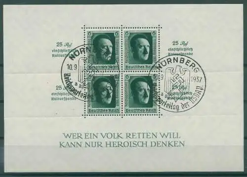 DEUTSCHES REICH 1937 Bl.11 gestempelt (922168)