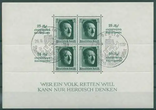 DEUTSCHES REICH 1937 Bl.9 gestempelt (922170)