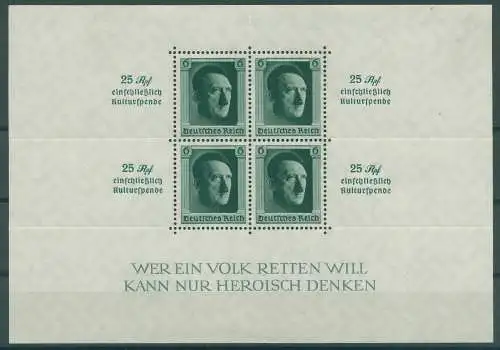 DEUTSCHES REICH 1937 Bl.9 postfrisch (922171)