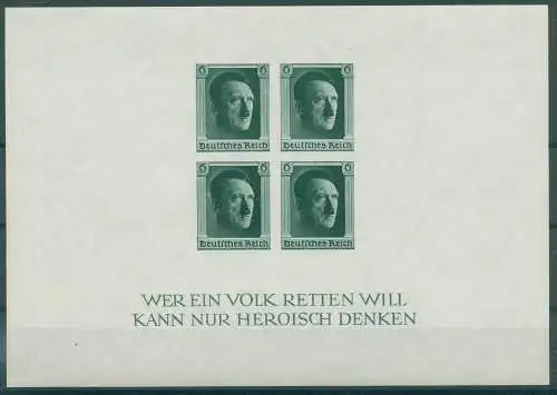 DEUTSCHES REICH 1937 Bl.8 postfrisch (922174)