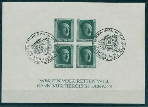 DEUTSCHES REICH 1937 Bl.8 gestempelt (922175)