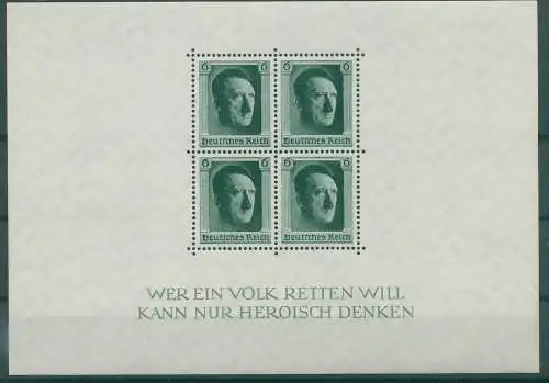 DEUTSCHES REICH 1937 Bl.7 postfrisch (922176)